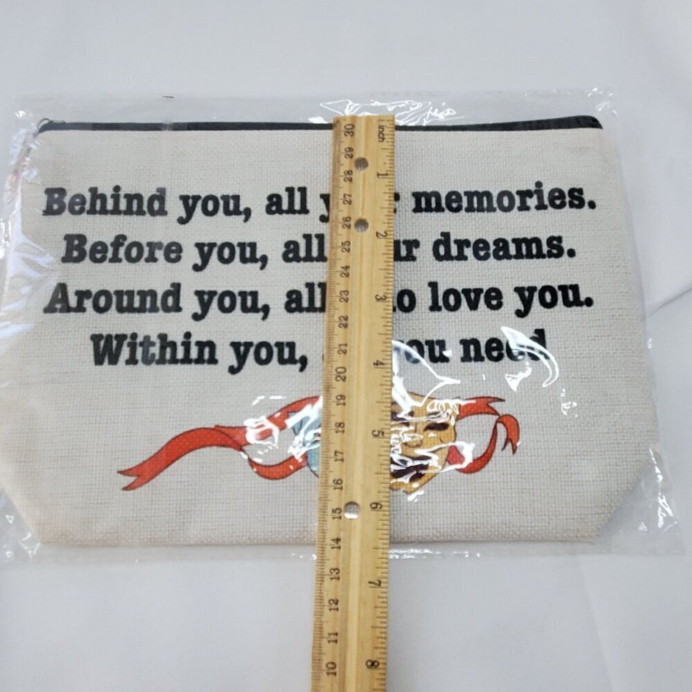 Theater Drama Themed Canvas Cosmetic Pouch "Behind You All Your Memories" - Picture 4 of 5